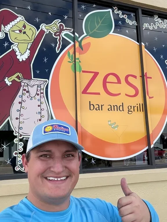Mario Lentsch owner of Radiant Striping at Zest Bar and Grill in Bartow Florida