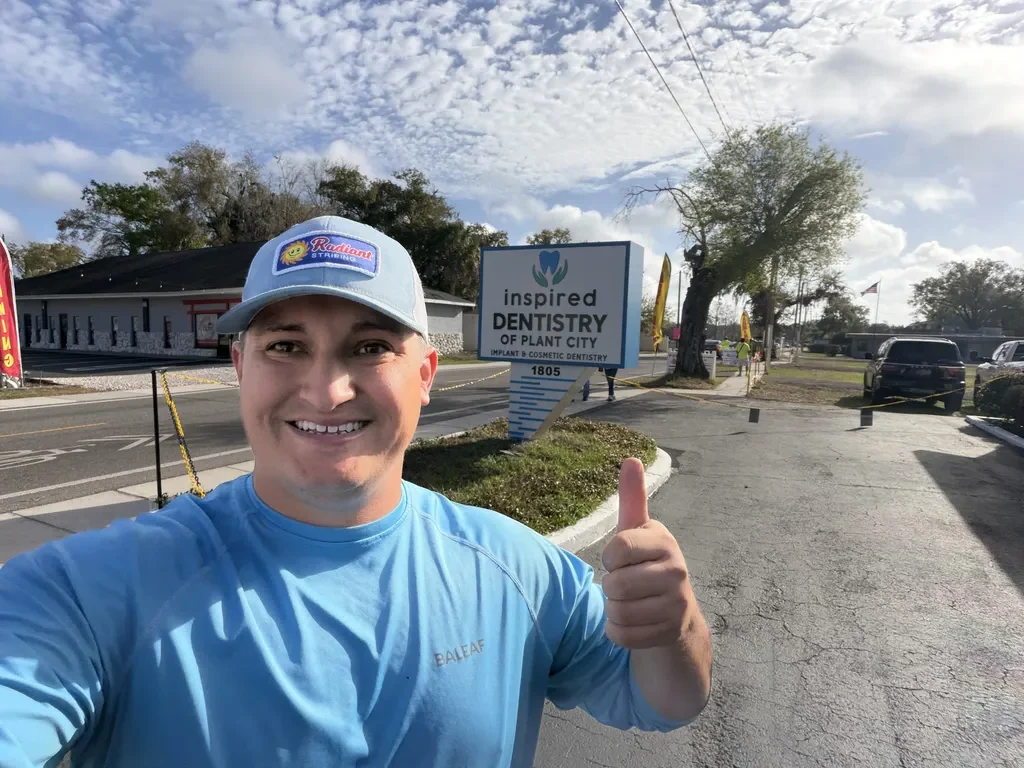 Mario Lentsch, owner of Radiant Striping, at Inspired Dentistry of Plant City, Florida